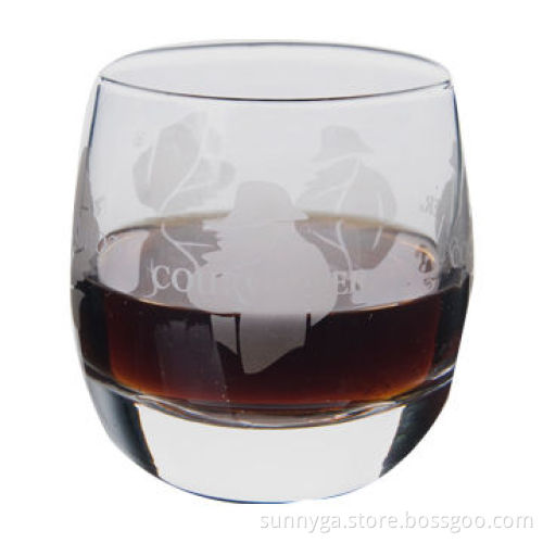 Whisky Glass with Sand-blasted Pattern and 260mL Volume